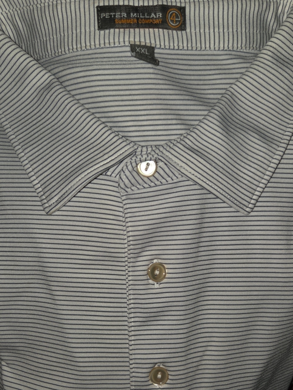 Peter Millar Micro Stripe Light Golf Polo Shirt, XXL